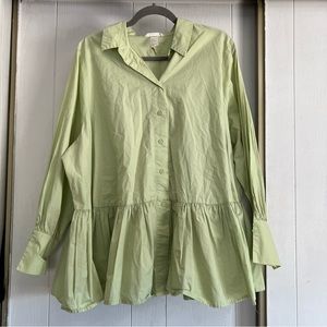 Green flared shirt